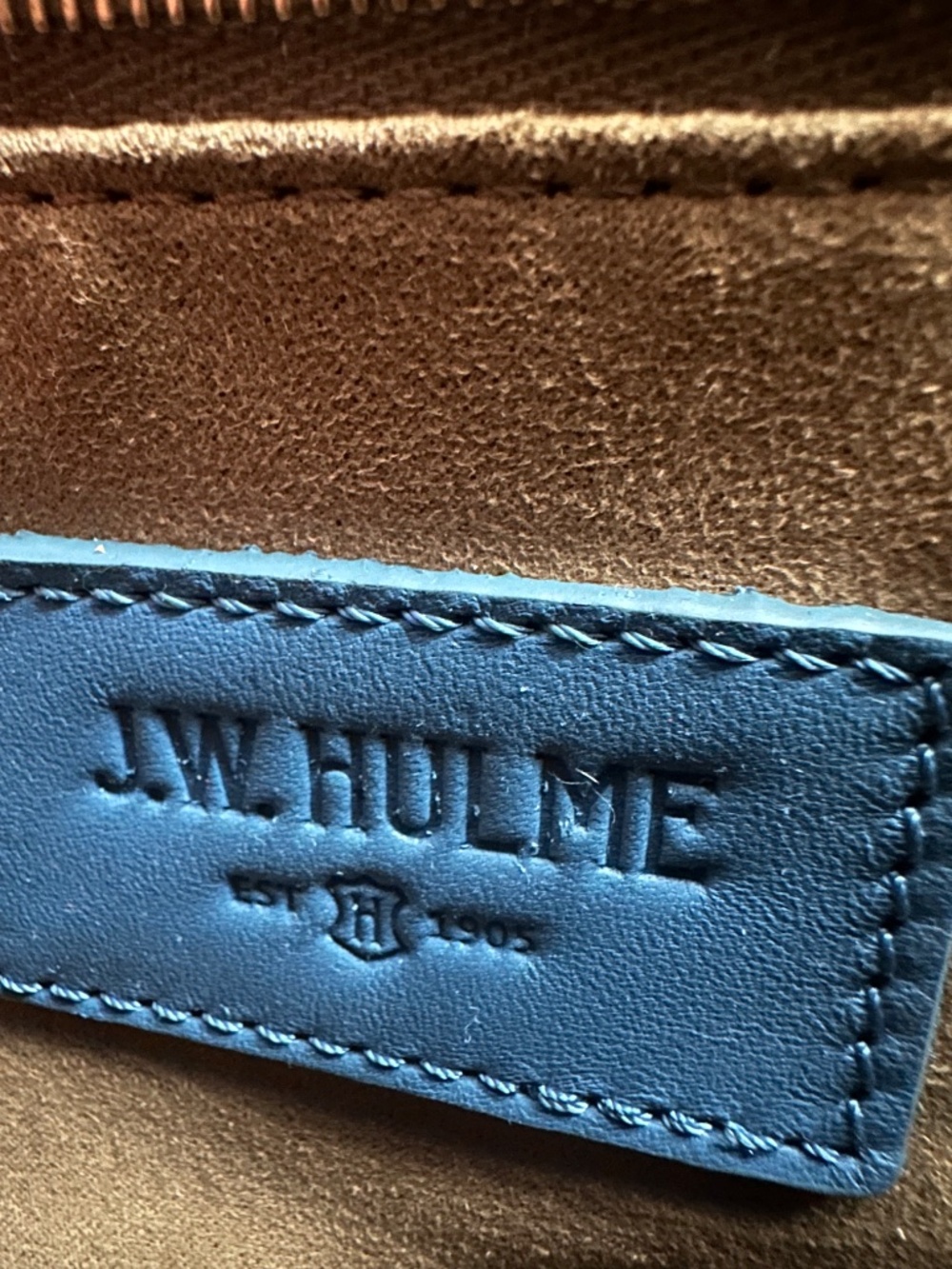 J.W. Hulme, blue leather, crossbody satchel - Picture 4 of 6